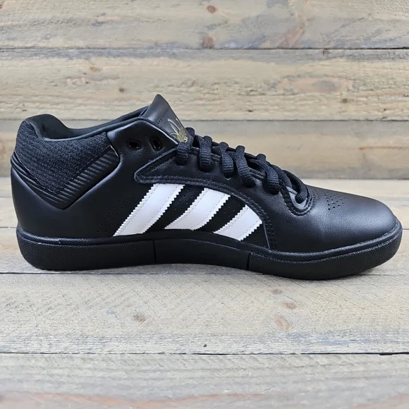 adidas Tyshawn Men's Casual Skate Leather Shoes Core Black White - Picture 8 of 12